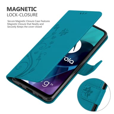 Motorola MOTO G71 5G Plånboksfodral Skal (Blå)