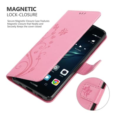 Huawei P9 Plånboksfodral Skal (Rosa)