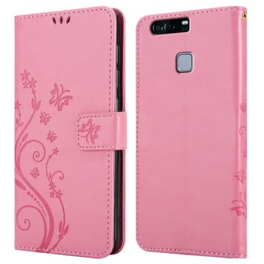 Huawei P9 Plånboksfodral Skal (Rosa)