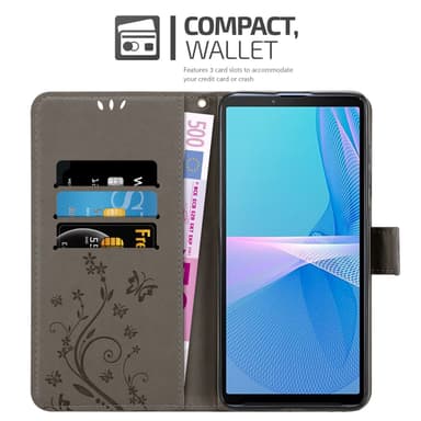 Sony Xperia 10 III Plånboksfodral Skal (Grå)