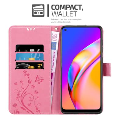 Oppo A94 5G Plånboksfodral Skal (Rosa)