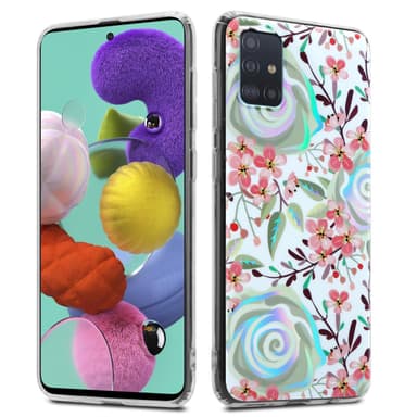 Samsung Galaxy A51 4G / M40s Fodral Skal Blommor (Vit)