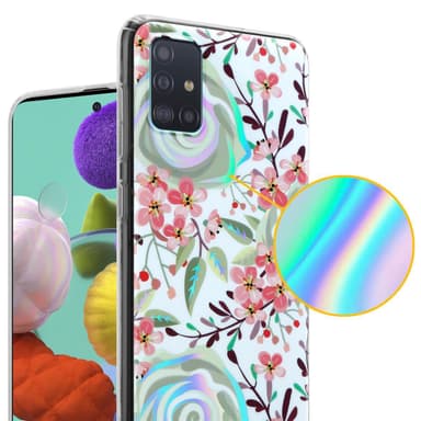 Samsung Galaxy A51 4G / M40s Fodral Skal Blommor (Vit)