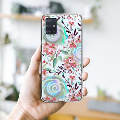 Samsung Galaxy A51 4G / M40s Fodral Skal Blommor (Vit)
