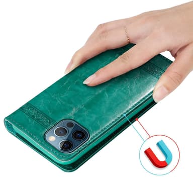 iPhone 12 PRO MAX Plånboksfodral Skal (Turkos)
