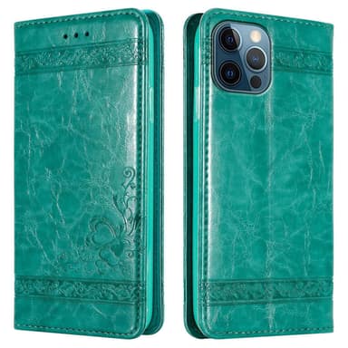 iPhone 12 PRO MAX Plånboksfodral Skal (Turkos)