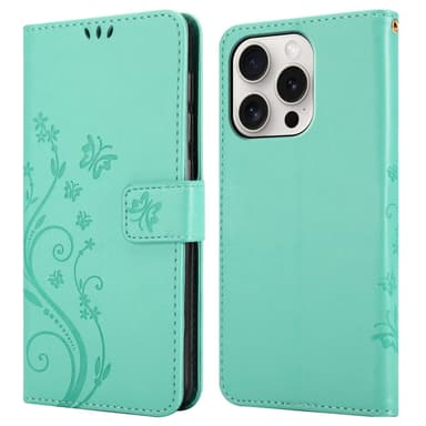 iPhone 15 PRO MAX Plånboksfodral Skal (Turkos)