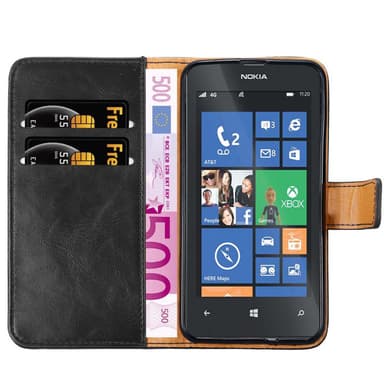 Nokia Lumia 520 / 521 Plånboksfodral Skal (Svart)