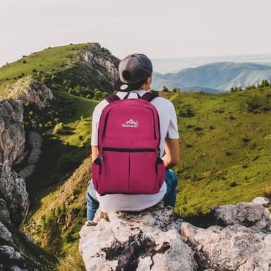Vikbar Ryggsäck 36L Unisex Vattentät (rosa)