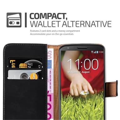 LG G2 Plånboksfodral Skal (Svart)