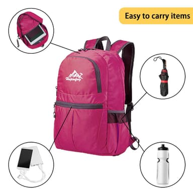 Vikbar Ryggsäck 36L Unisex Vattentät (rosa)