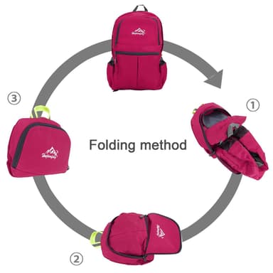 Vikbar Ryggsäck 36L Unisex Vattentät (rosa)