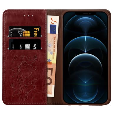 iPhone 12 PRO MAX Plånboksfodral Skal (Röd)