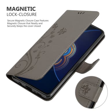 Asus ZenFone 8 FLIP Plånboksfodral Skal (Grå)