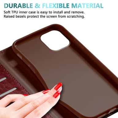iPhone 12 PRO MAX Plånboksfodral Skal (Röd)