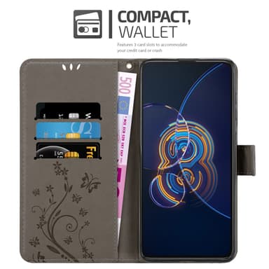 Asus ZenFone 8 FLIP Plånboksfodral Skal (Grå)