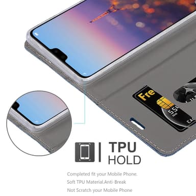 Huawei P20 PRO / P20 PLUS Plånboksfodral Skal (Blå)