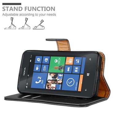Nokia Lumia 520 / 521 Plånboksfodral Skal (Svart)