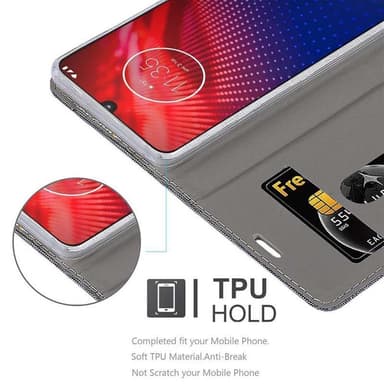 Motorola MOTO Z4 Plånboksfodral Skal (Grå)