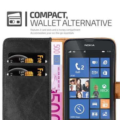 Nokia Lumia 520 / 521 Plånboksfodral Skal (Svart)