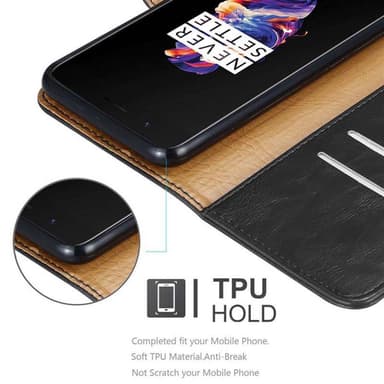 OnePlus 5 Plånboksfodral Skal (Svart)