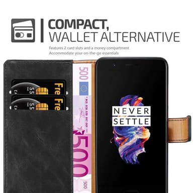 OnePlus 5 Plånboksfodral Skal (Svart)