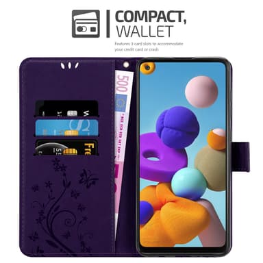 Samsung Galaxy A21s Plånboksfodral Skal (Lila)
