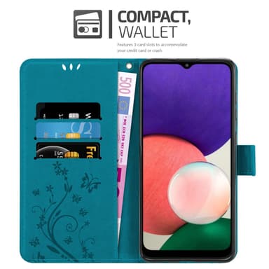 Samsung Galaxy A22 5G Plånboksfodral Skal (Blå)