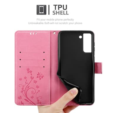 Samsung Galaxy S21 PLUS Plånboksfodral Skal (Rosa)