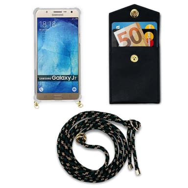 Samsung Galaxy J7 2015 Skal Fodral Kedja (Brun)