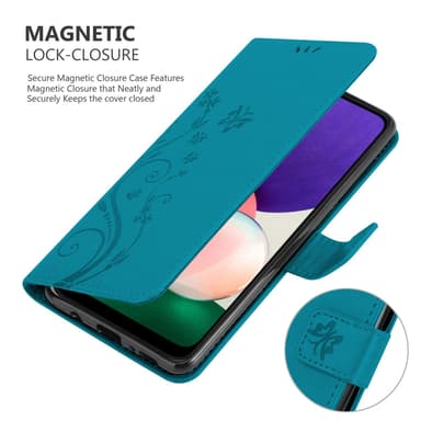 Samsung Galaxy A22 5G Plånboksfodral Skal (Blå)
