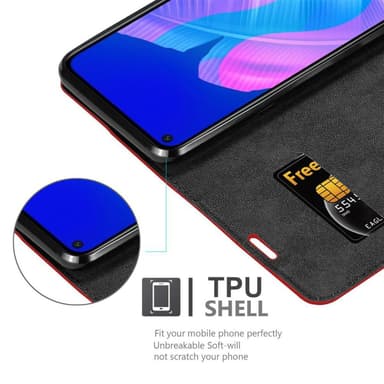 Huawei P40 LITE E Skal Fodral Case (Röd)