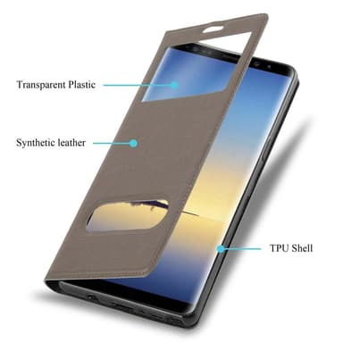 Samsung Galaxy NOTE 8 Plånboksfodral Skal (Brun)