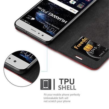 Huawei P10 LITE Skal Fodral Case (Röd)