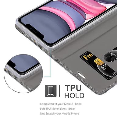 iPhone 11 Plånboksfodral Skal (Grå)