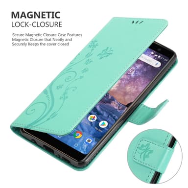 Nokia 7 PLUS Plånboksfodral Skal (Turkos)