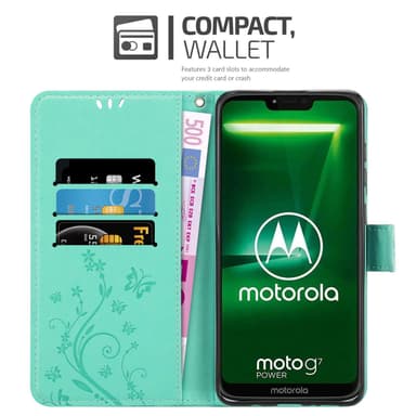 Motorola MOTO G7 POWER Plånboksfodral Skal (Turkos)