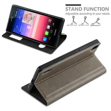 Huawei ASCEND P7 Plånboksfodral Skal (Brun)