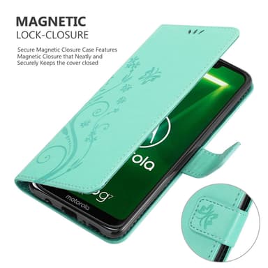 Motorola MOTO G7 POWER Plånboksfodral Skal (Turkos)