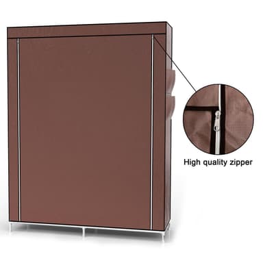 Fällbar Garderob 108x45x170 cm Klädskåp Skåpet (brun)