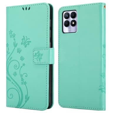 Realme 8i / Narzo 50 4G Plånboksfodral Skal (Turkos)