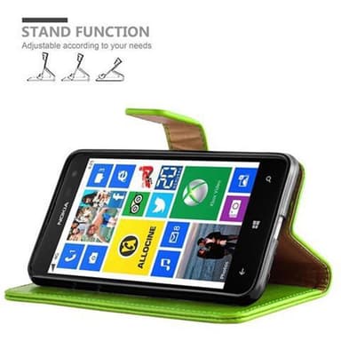 Nokia Lumia 625 Plånboksfodral Skal (Grön)
