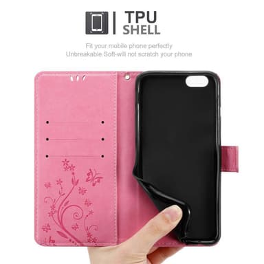 iPhone 6 / 6S Plånboksfodral Skal (Rosa)