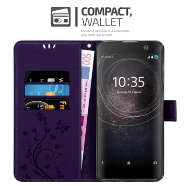 Sony Xperia XA2 Plånboksfodral Skal (Lila)