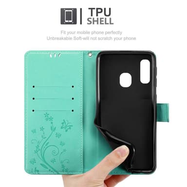 Samsung Galaxy A10e / A20e Plånboksfodral Skal (Turkos)