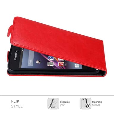 Sony Xperia Z1 COMPACT Flipfodral Skal (Röd)