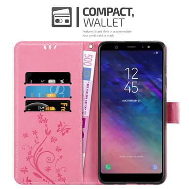 Samsung Galaxy A6 PLUS 2018 Plånboksfodral Skal (Rosa)