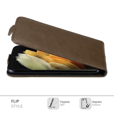 Samsung Galaxy S22 ULTRA Flipfodral Skal (Brun)