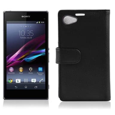 Skal Sony Xperia Z1 COMPACT Plånboksfodral (Svart)