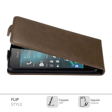 Nokia Lumia 550 Flipfodral Skal (Brun)